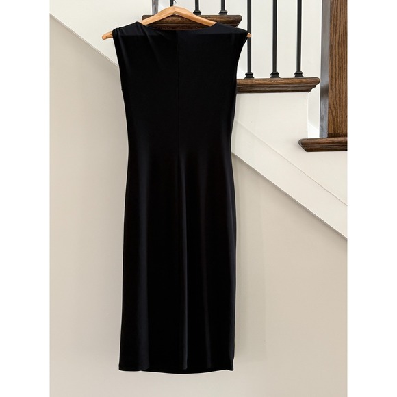 Lauren Ralph Lauren Dress Women Size 4 Black Sleeveless Drape Neck Quiet Luxury - Picture 2 of 3